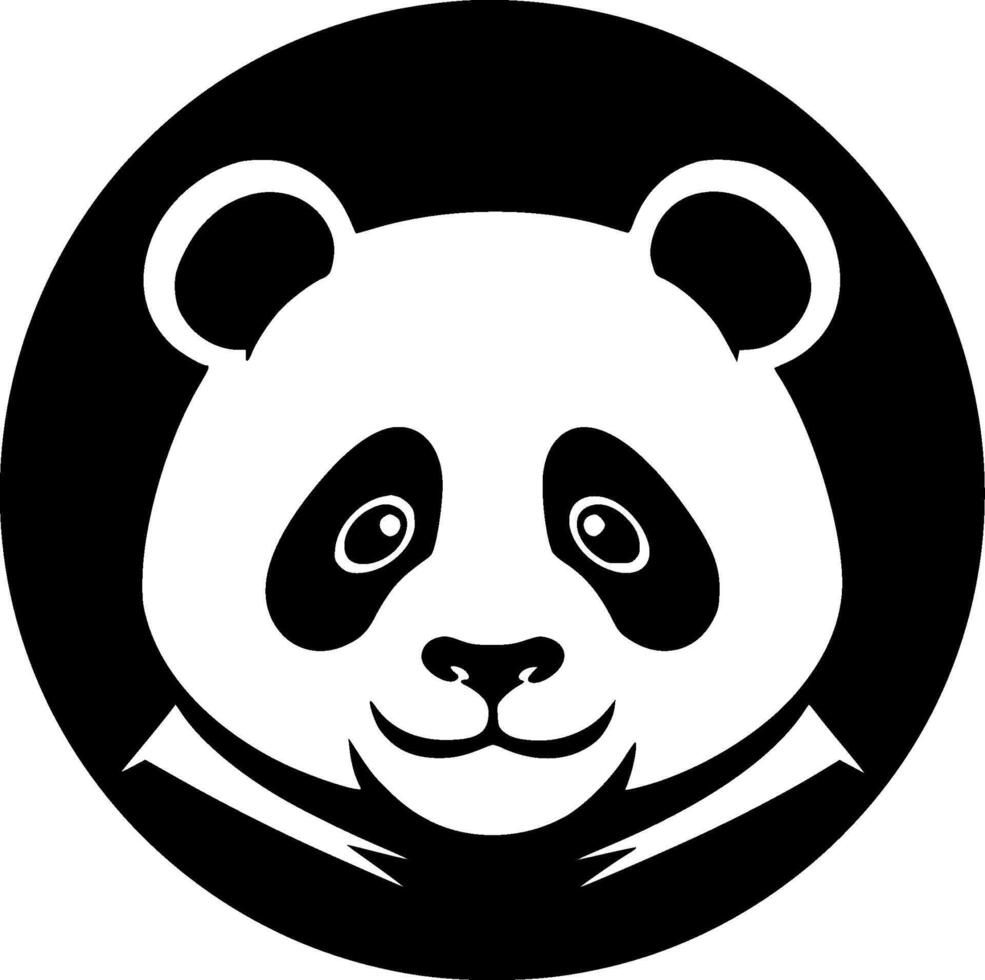 panda - Preto e branco isolado ícone - vetor ilustração