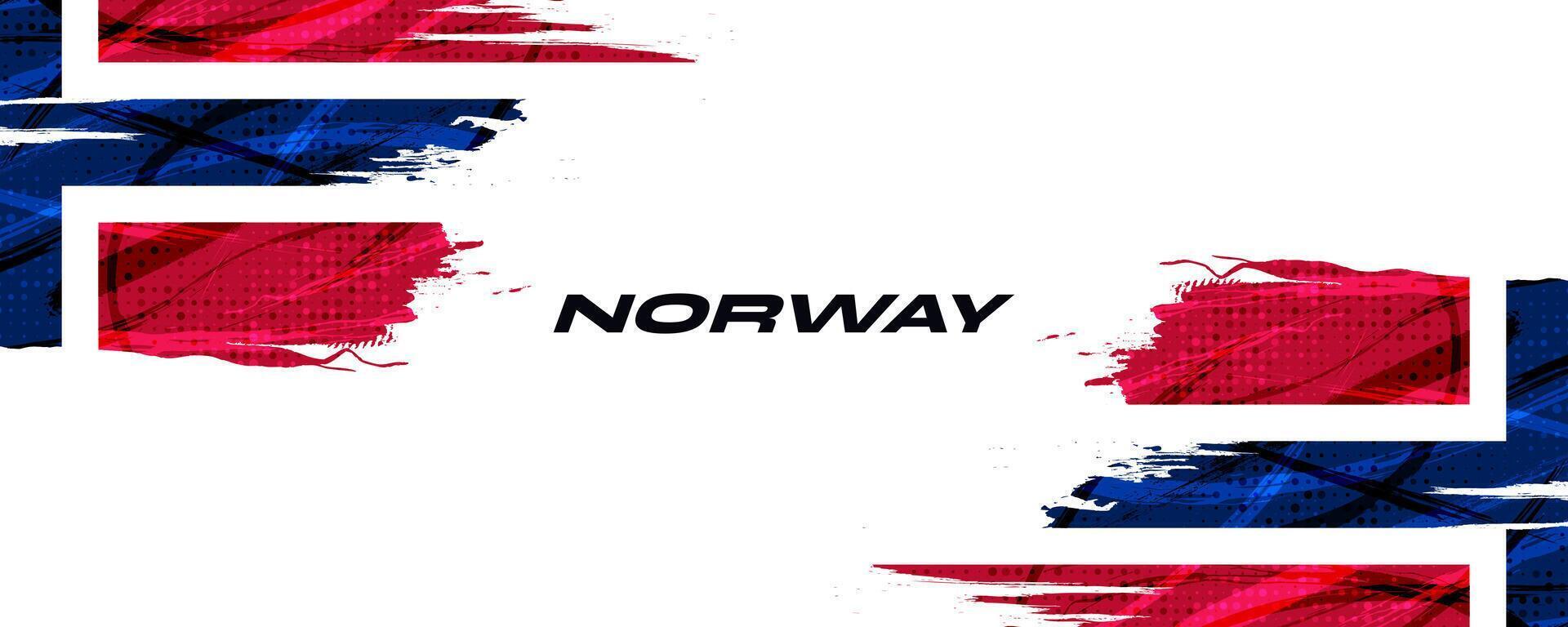 Noruega bandeira dentro escova pintura estilo com meio-tom efeito. Noruega nacional bandeira fundo com grunge conceito vetor