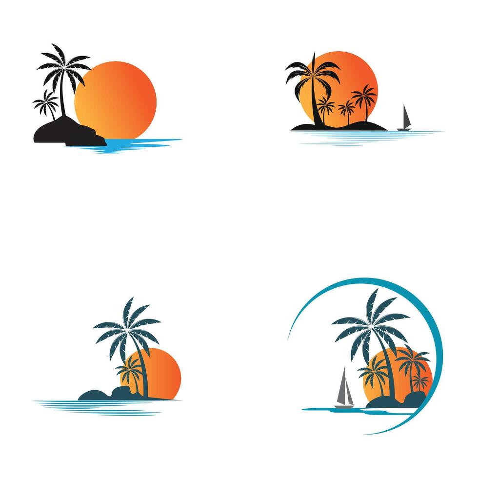 coleção do logotipos e símbolos do natural de praia beleza Projeto vetor ilustração