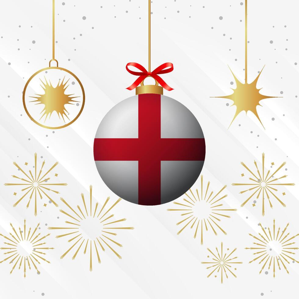 Natal bola enfeites Inglaterra bandeira celebração vetor