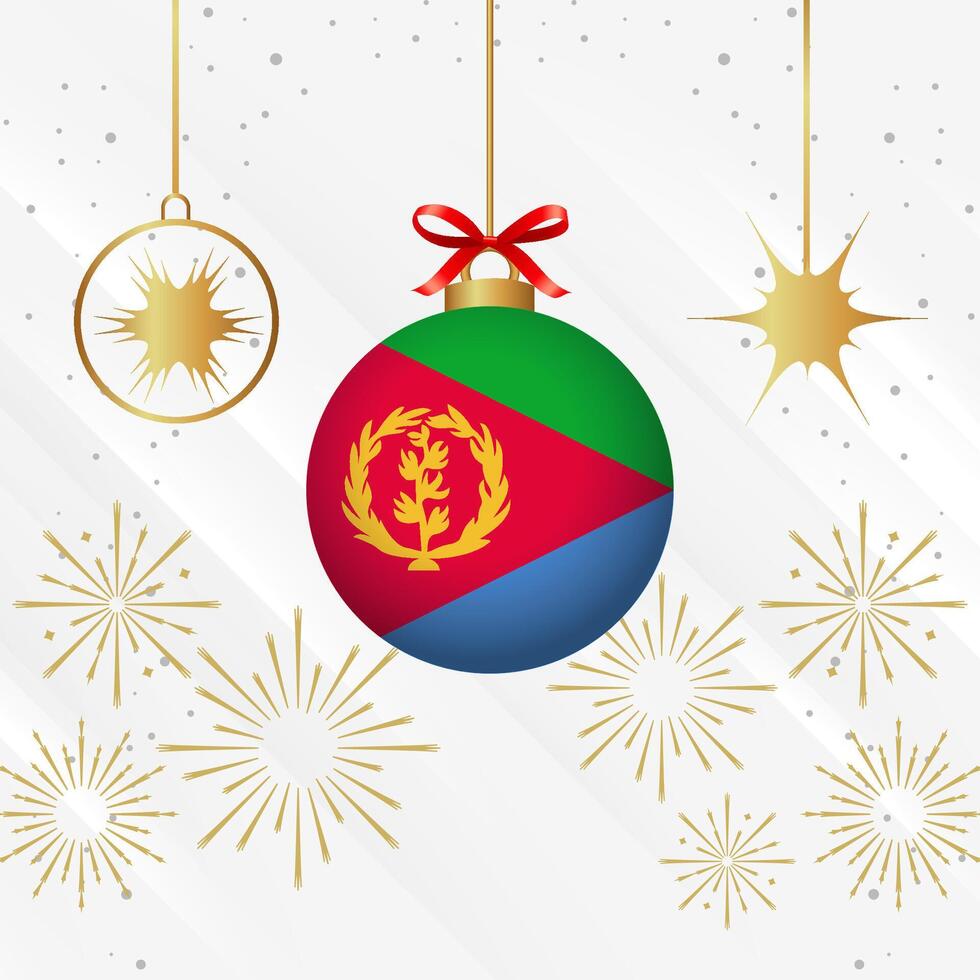 Natal bola enfeites eritreia bandeira celebração vetor