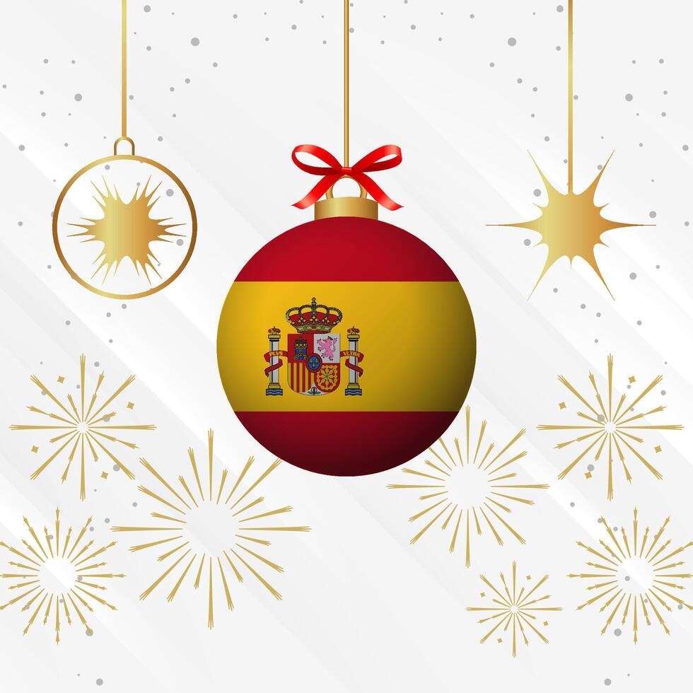 Natal bola enfeites Espanha bandeira celebração vetor