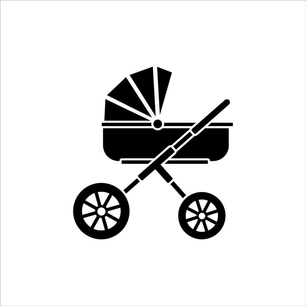 bebê transporte ícone vetor. carrinho de criança ilustração placa. bebê símbolo ou logotipo. vetor