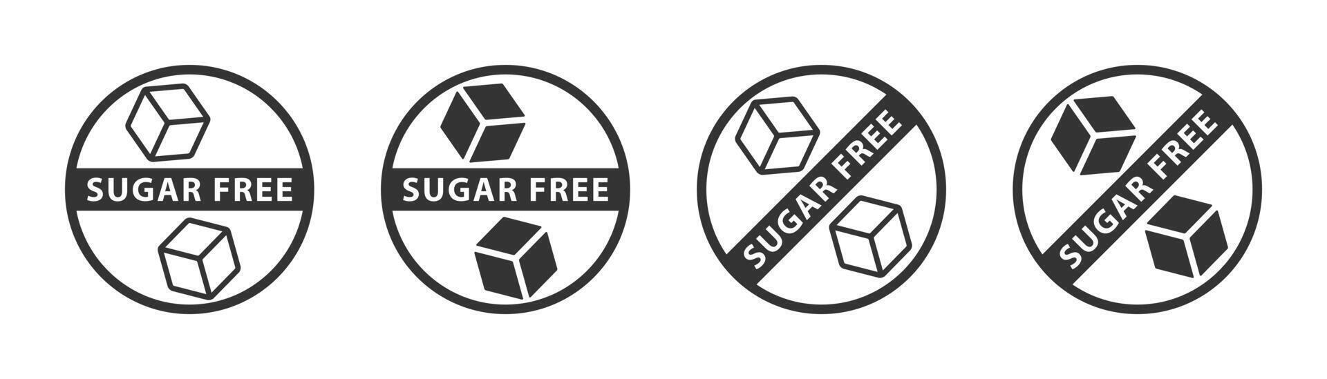 açúcar livre rótulo para não açúcar adicionado produtos pacote ícone Projeto modelo. vetor ilustração.