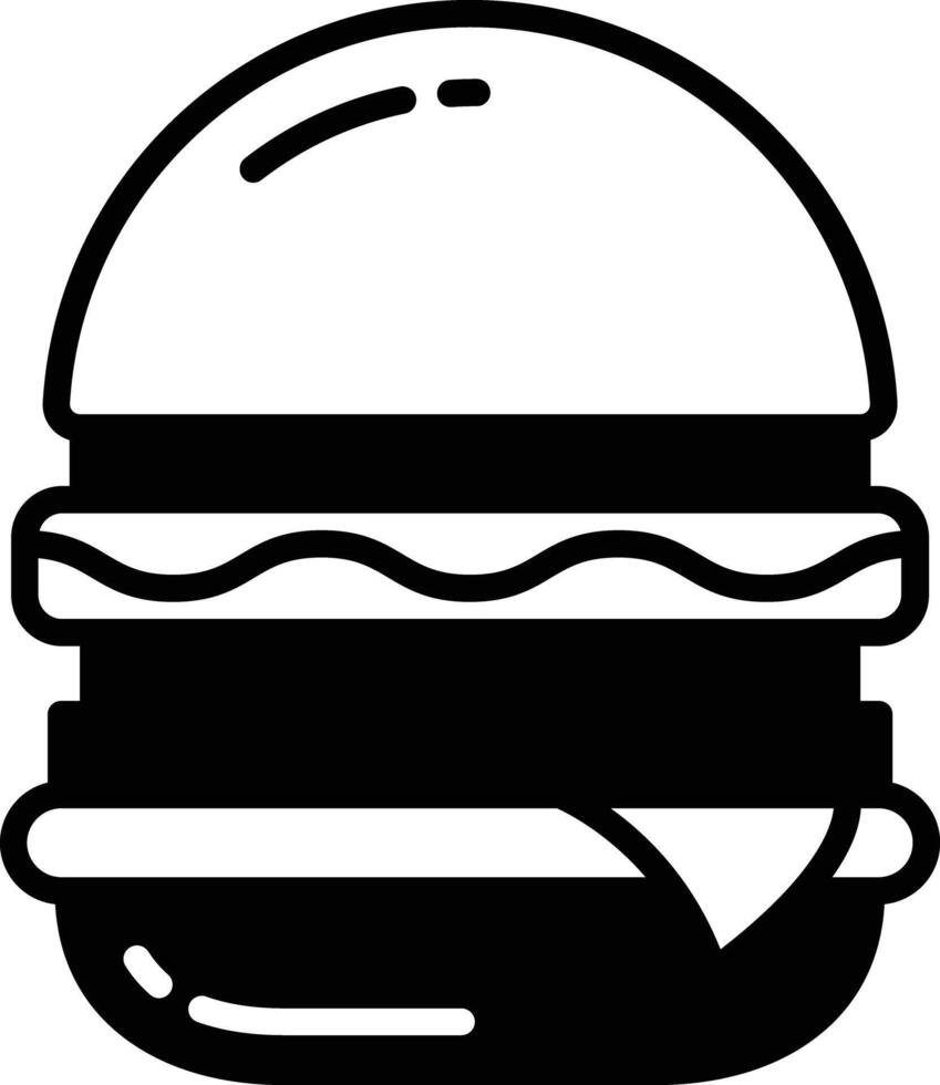 vôo Hamburger glifo e linha vetor ilustração