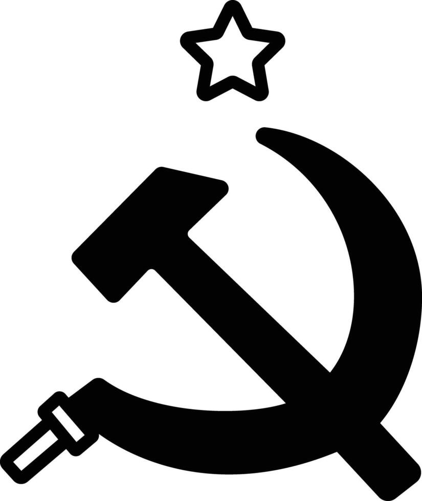 O comunismo glifo e linha vetor ilustração