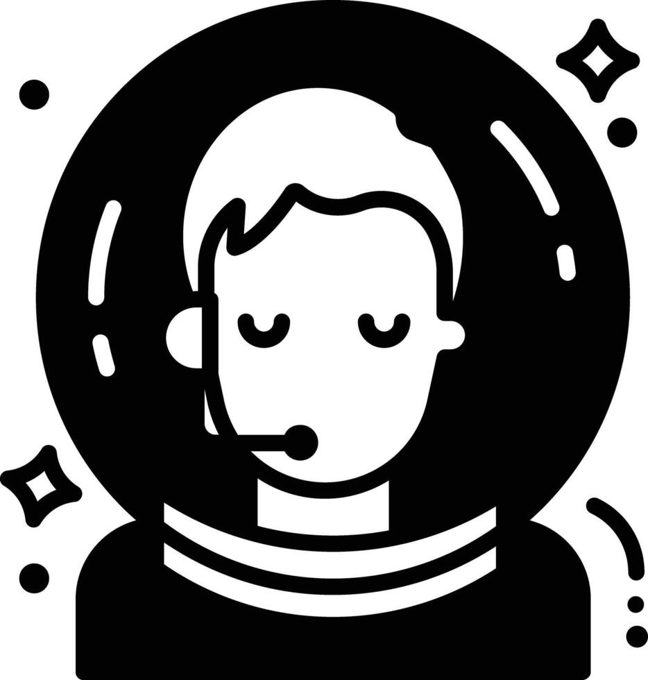 homem astronauta glifo e linha vetor ilustração