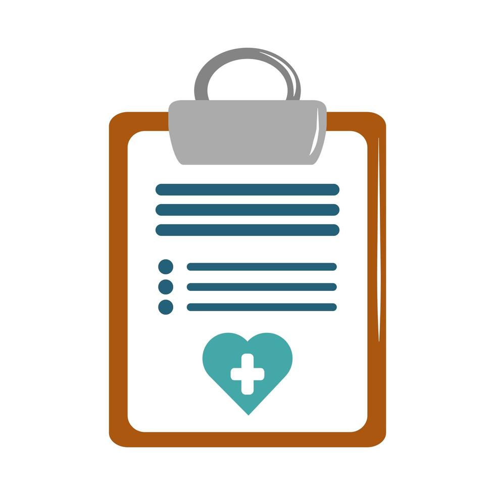 ícone de estilo simples de relatório de área de transferência de médico on-line vetor