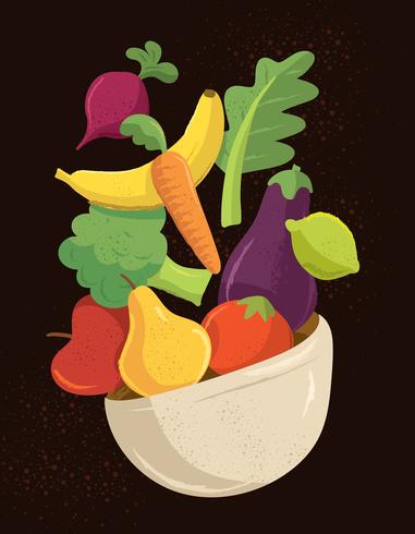 Ilustração de alimentos saudáveis vetor