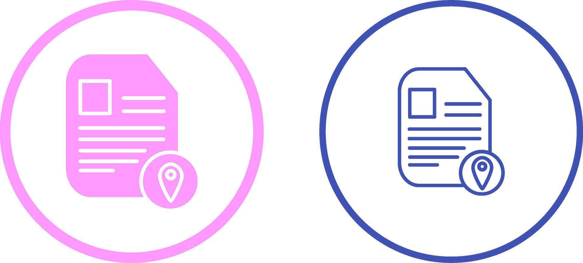 ícone de vetor de localização de documento