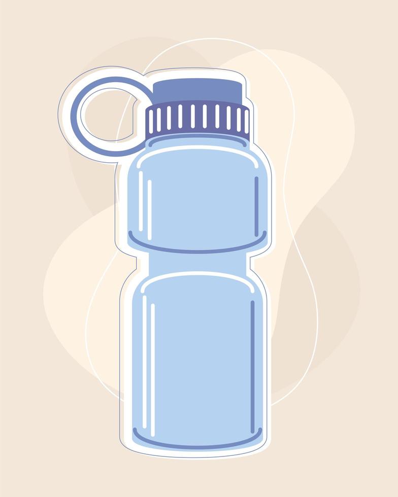 garrafa térmica de plástico azul vetor