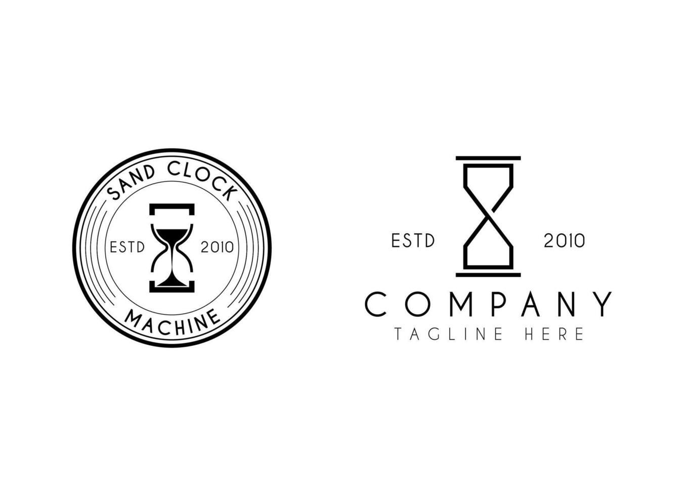 design de ilustração vetorial de logotipo de ampulheta, logotipo simples para branding, empresa, loja, negócios vetor