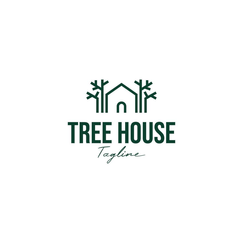 casa e árvore logotipo Projeto conceito vetor ilustração