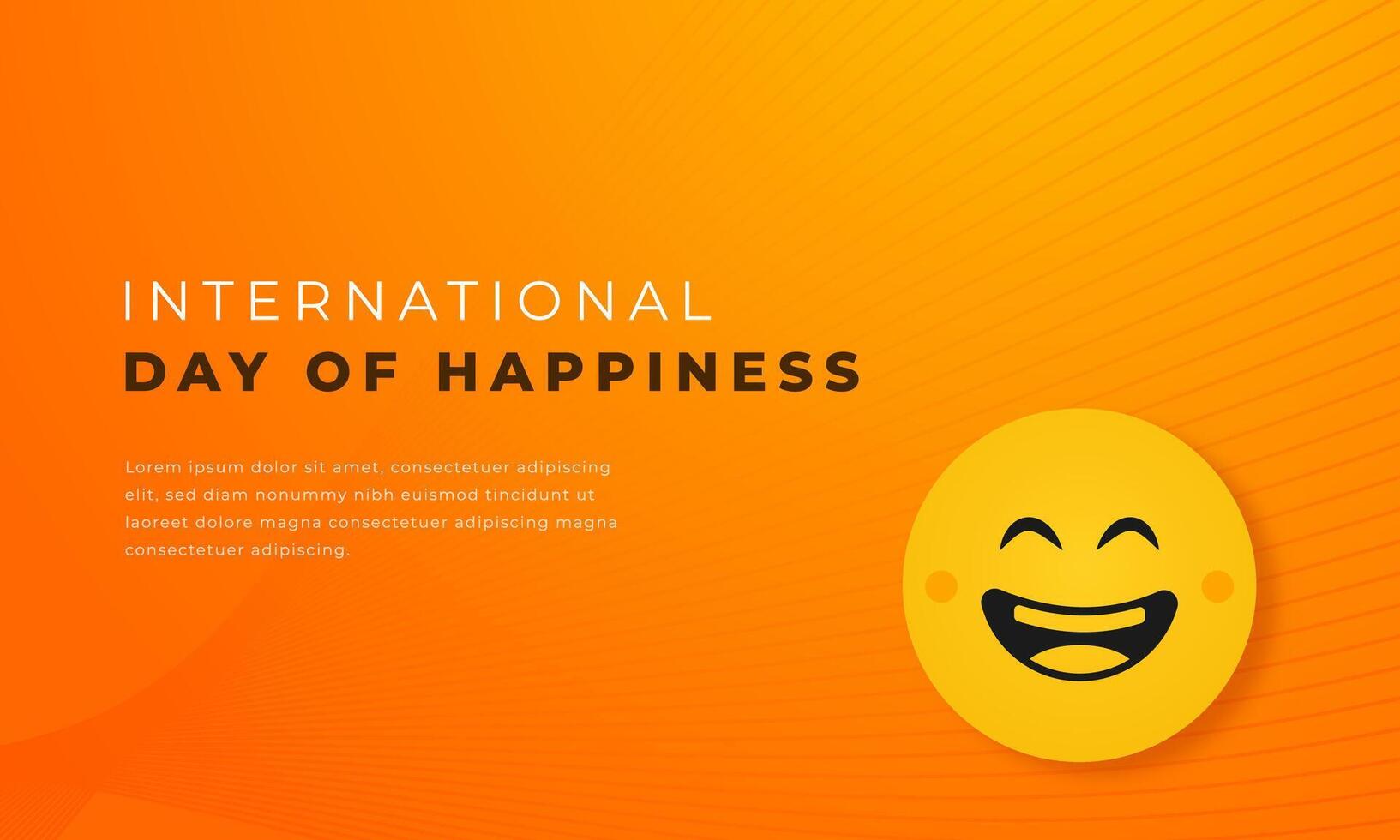internacional dia do felicidade papel cortar estilo vetor Projeto ilustração para fundo, poster, bandeira, anúncio, cumprimento cartão