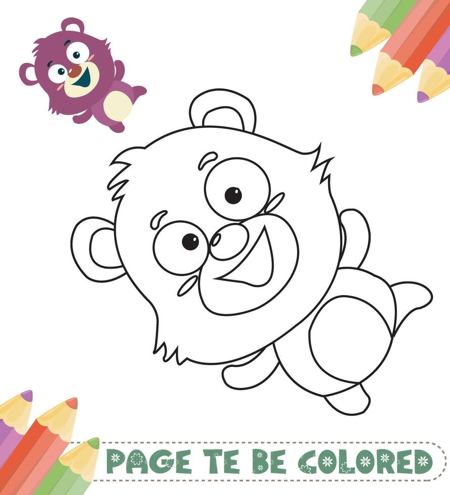 livro de colorir animais fofos vetor