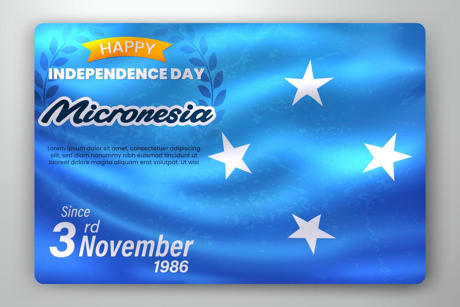 feliz independência dia do Micronésia com acenando bandeira fundo, vetor ilustração