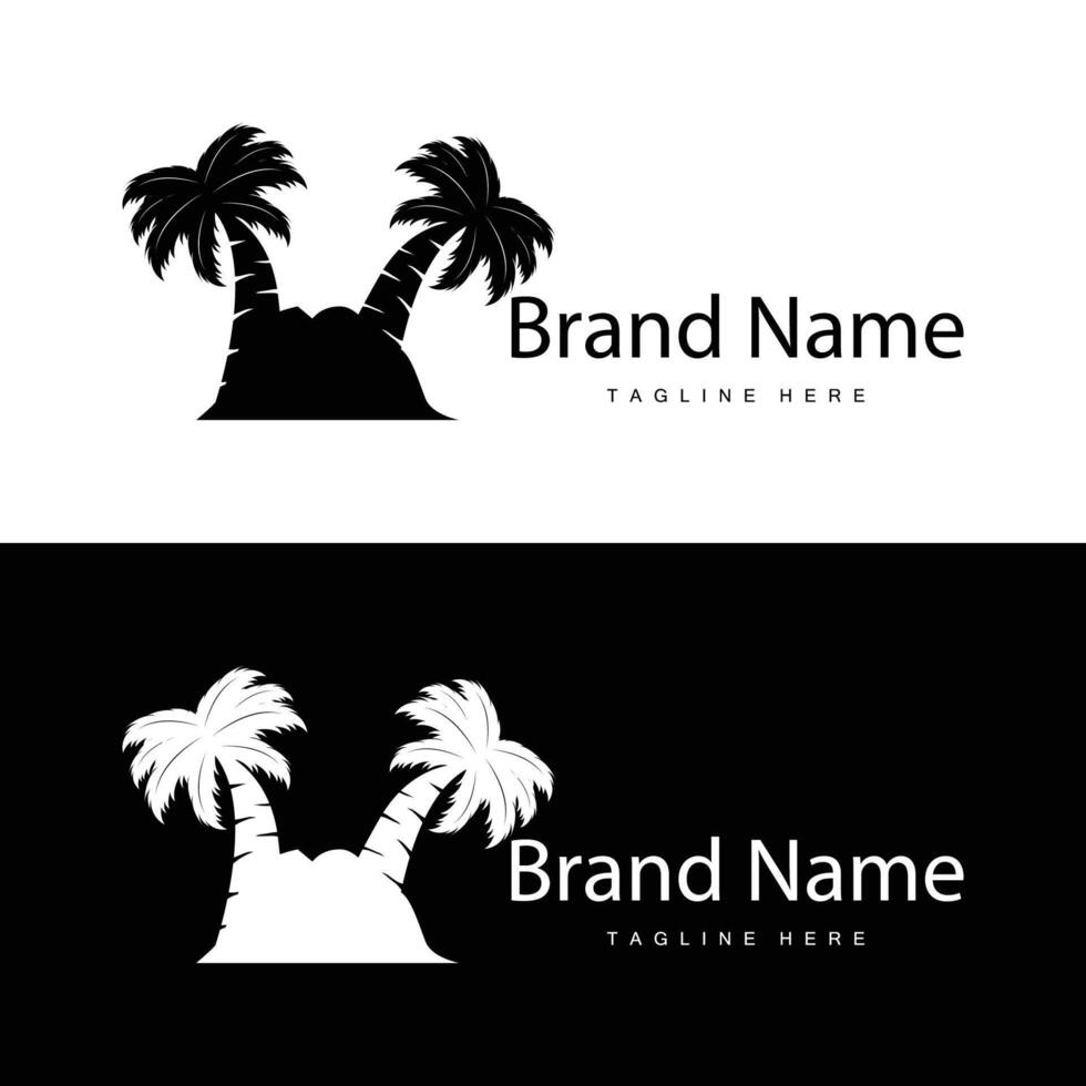 coco árvore logotipo Projeto modelo Palma árvore silhueta ilustração verão de praia mar plantar vetor