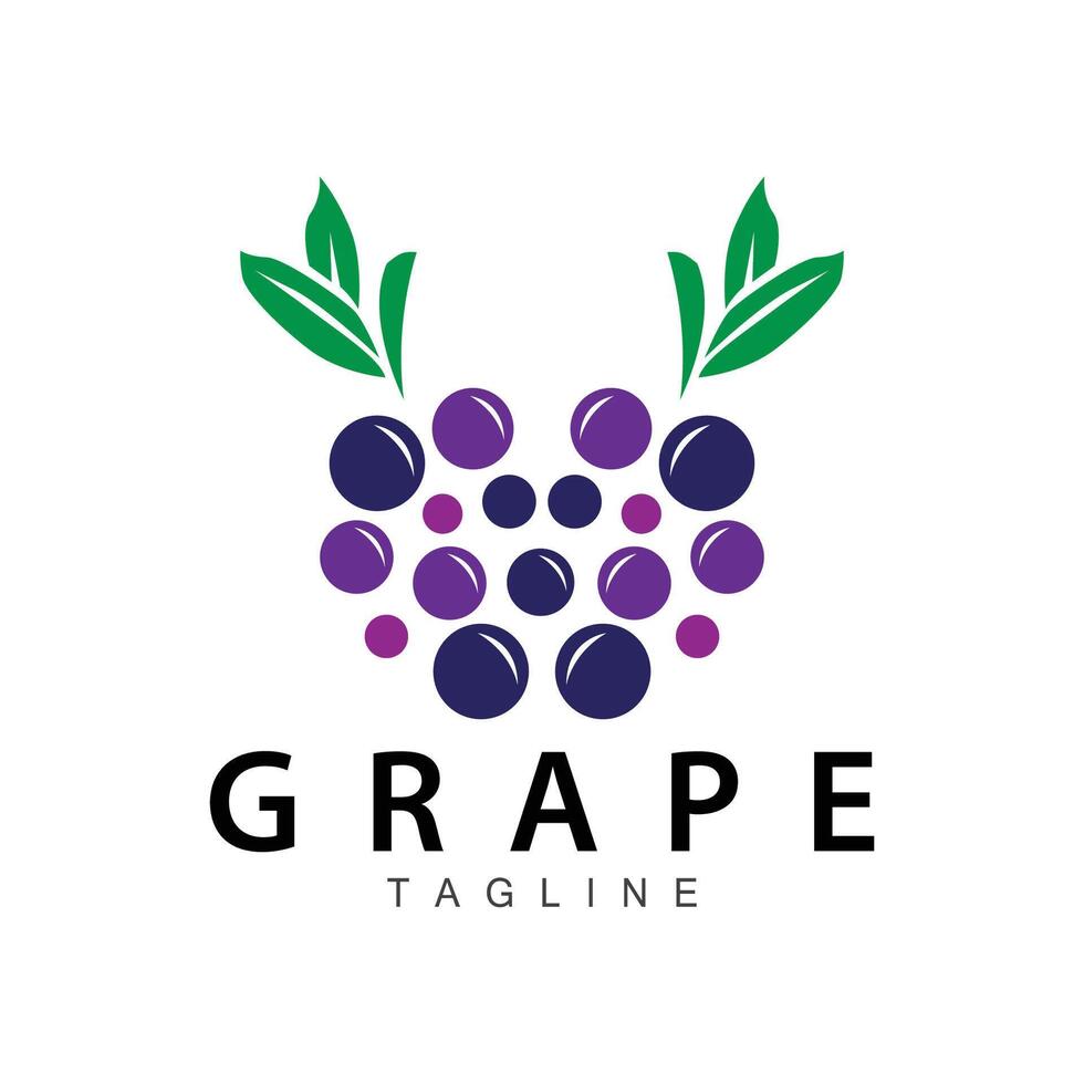 uva logotipo, jardim vetor, fresco roxa fruta, vinho marca projeto, simples ilustração modelo vetor