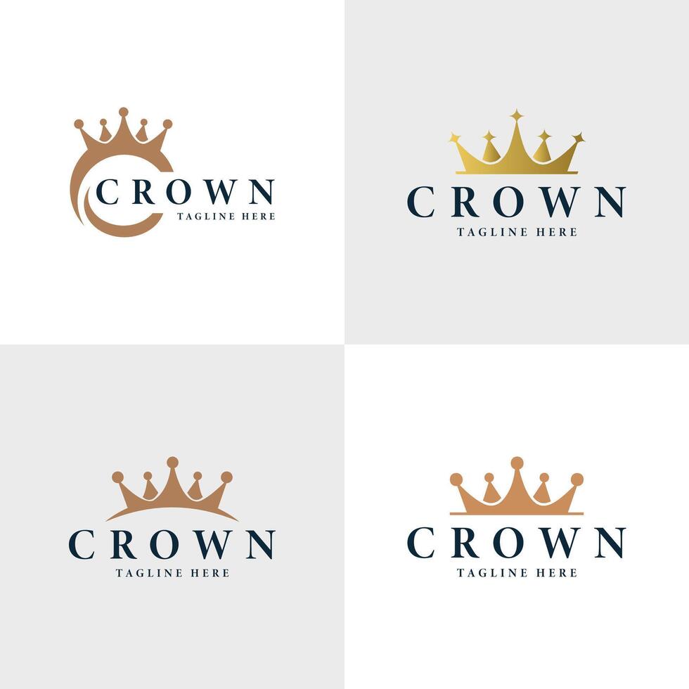 coroas logotipo Projeto luxo real logotipo Projeto coleção vetor modelo