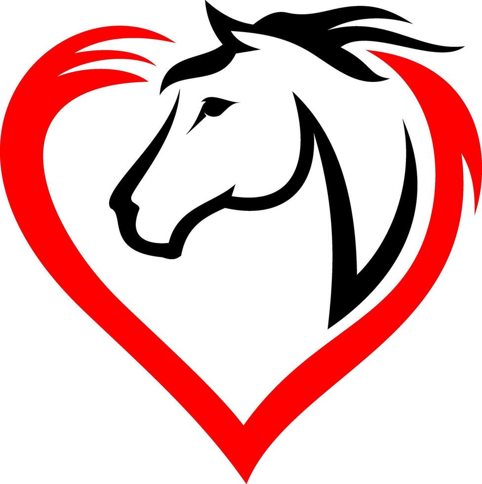 amor com cavalo idéia vetor logotipo Projeto