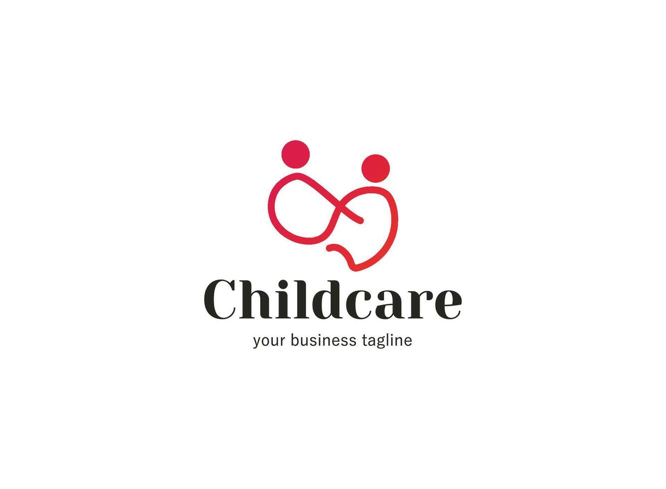 crianças Cuidado, família, caridade vetor logotipo emblema Projeto modelo.