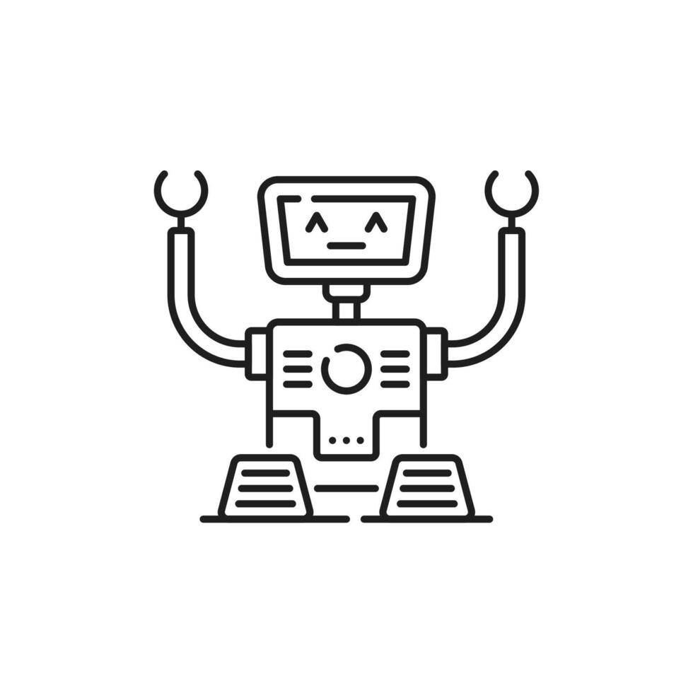 robô linha ou esboço ícone vetor autômato símbolo
