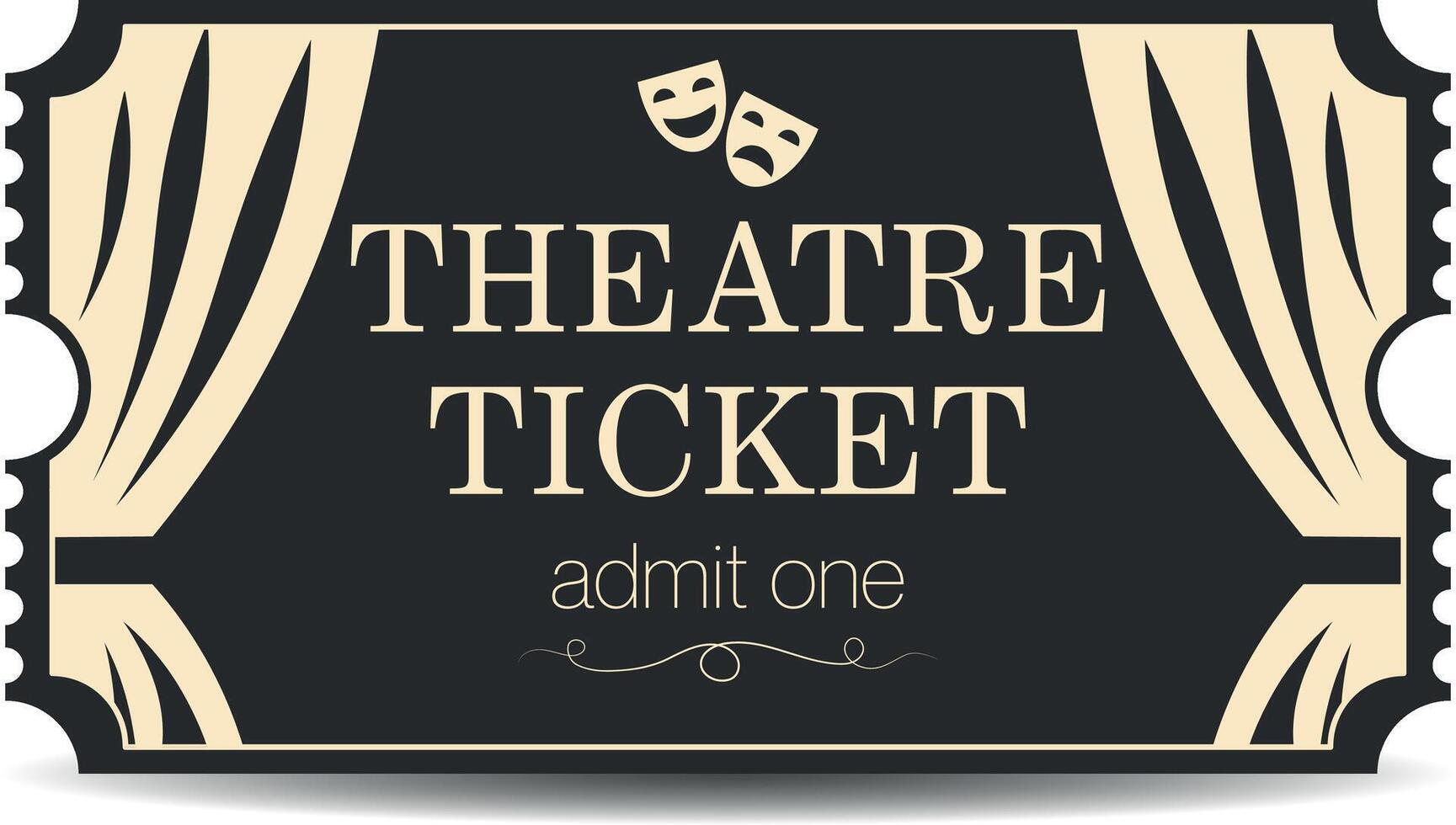 Admitem 1 teatro bilhete com cortinas vetor