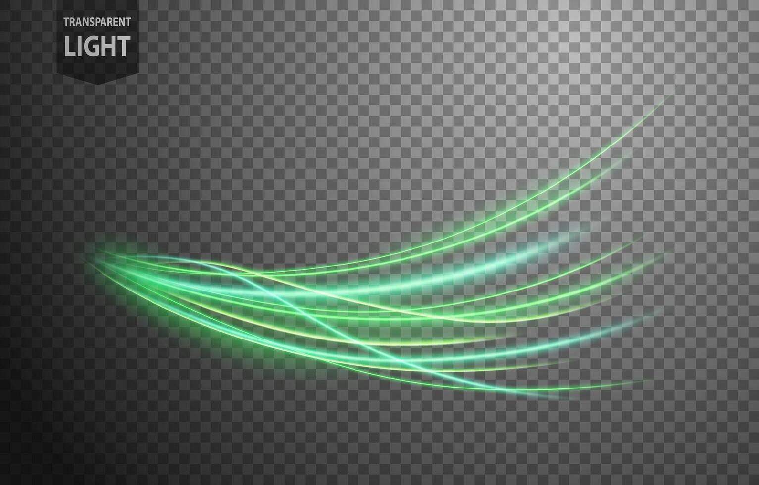 abstrato verde onda do luz com uma fundo, isolado e fácil para editar, vetor ilustração