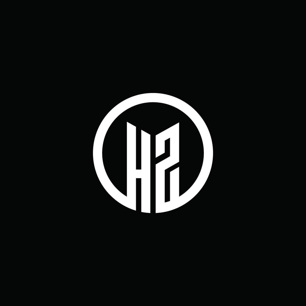 Logotipo do monograma hz isolado com um círculo giratório vetor