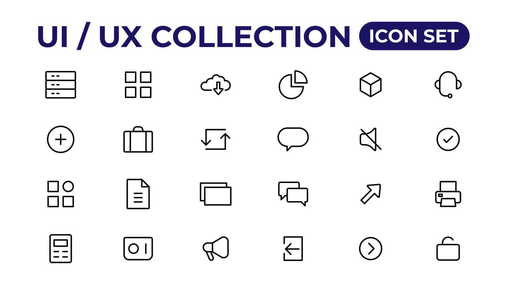 ui ux ícone definir, do utilizador interface iconset coleção. vetor