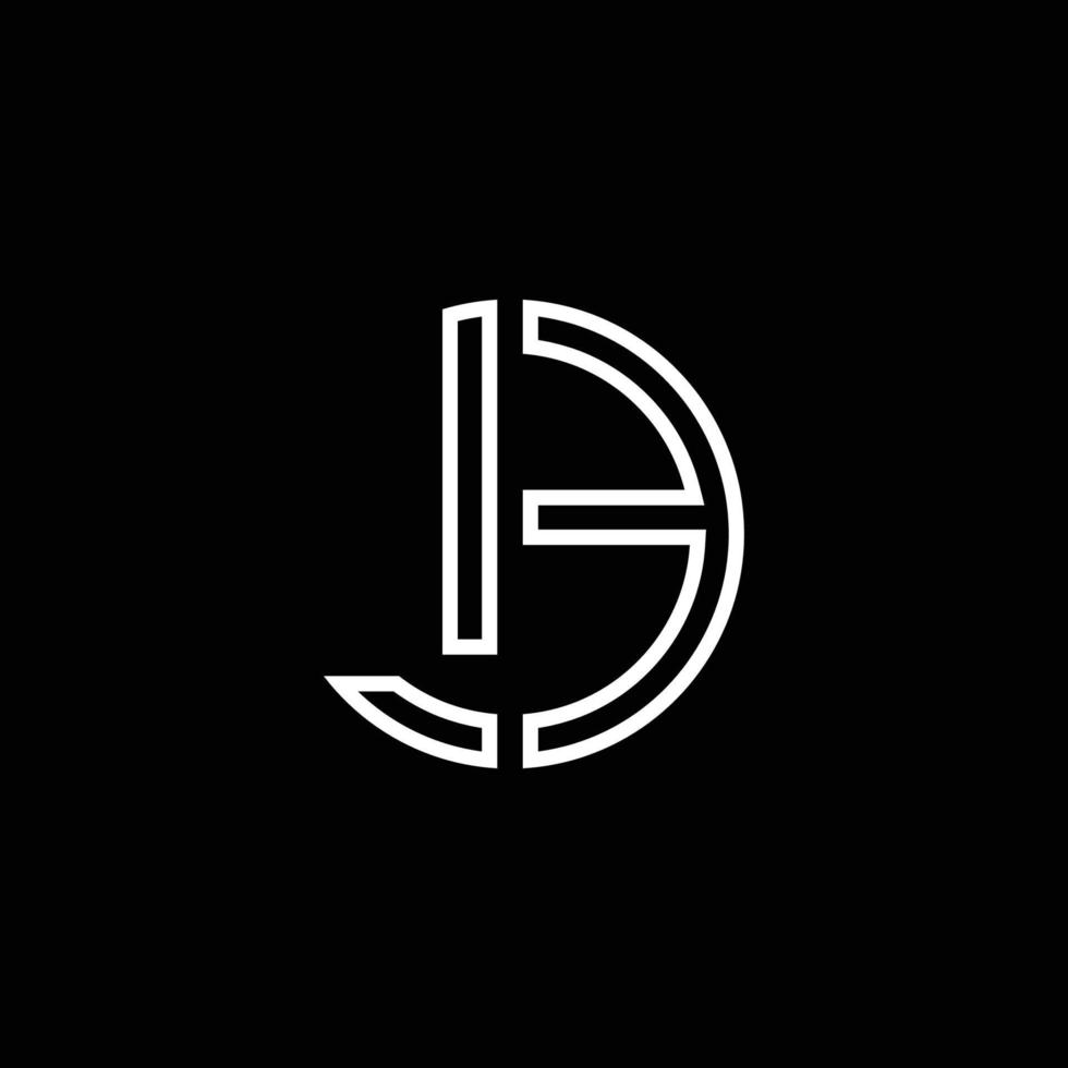 le monograma logotipo círculo fita estilo esboço modelo de design vetor