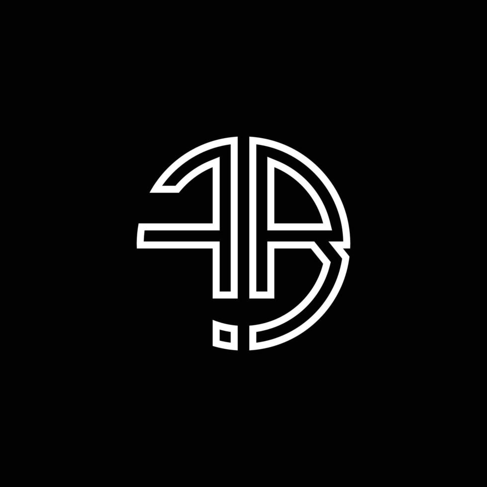 fb monograma logotipo círculo fita estilo esboço modelo de design vetor