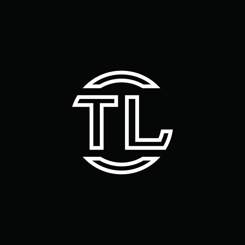 Monograma do logotipo tl com modelo de design arredondado de círculo de espaço negativo vetor