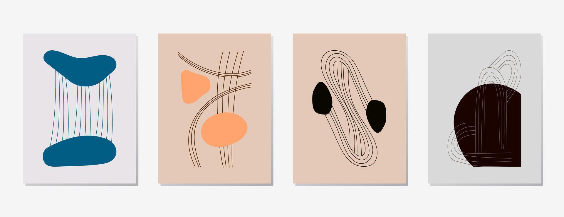simples decorativo ilustração abstrato minimalista geométrico sahpe Projeto. linha arte desenhando pastel cor Boa para papel de parede, cobrir, poster, impressão vetor