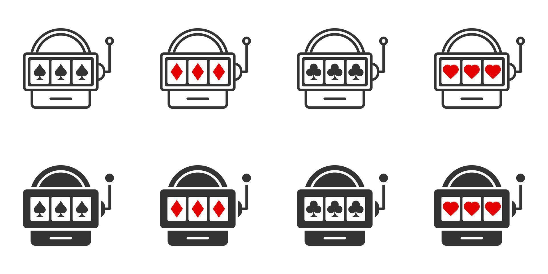 conjunto do quatro ases jogando cartões com sombras. plano vetor ilustração.