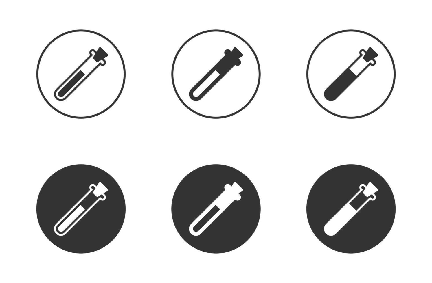 garrafa com poção ícone definir. sangue teste tubo ícone. vetor ilustração.