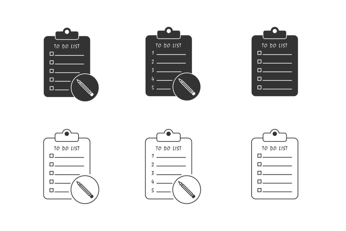 para Faz Lista papel ícone definir. lista de controle ícone. vetor. vetor