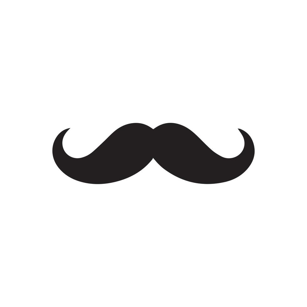 bigode Preto ícone isolado em branco background.vector ilustração Projeto. vetor