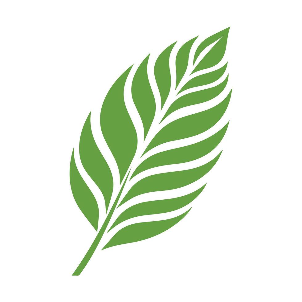 verde folha ícone forma fresco plano vetor Projeto.