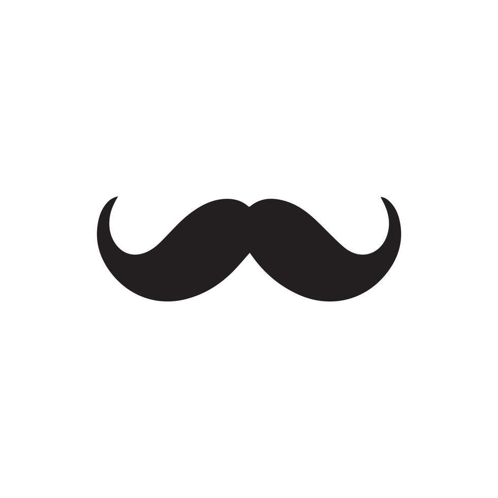 bigode Preto ícone isolado em branco background.vector ilustração Projeto. vetor