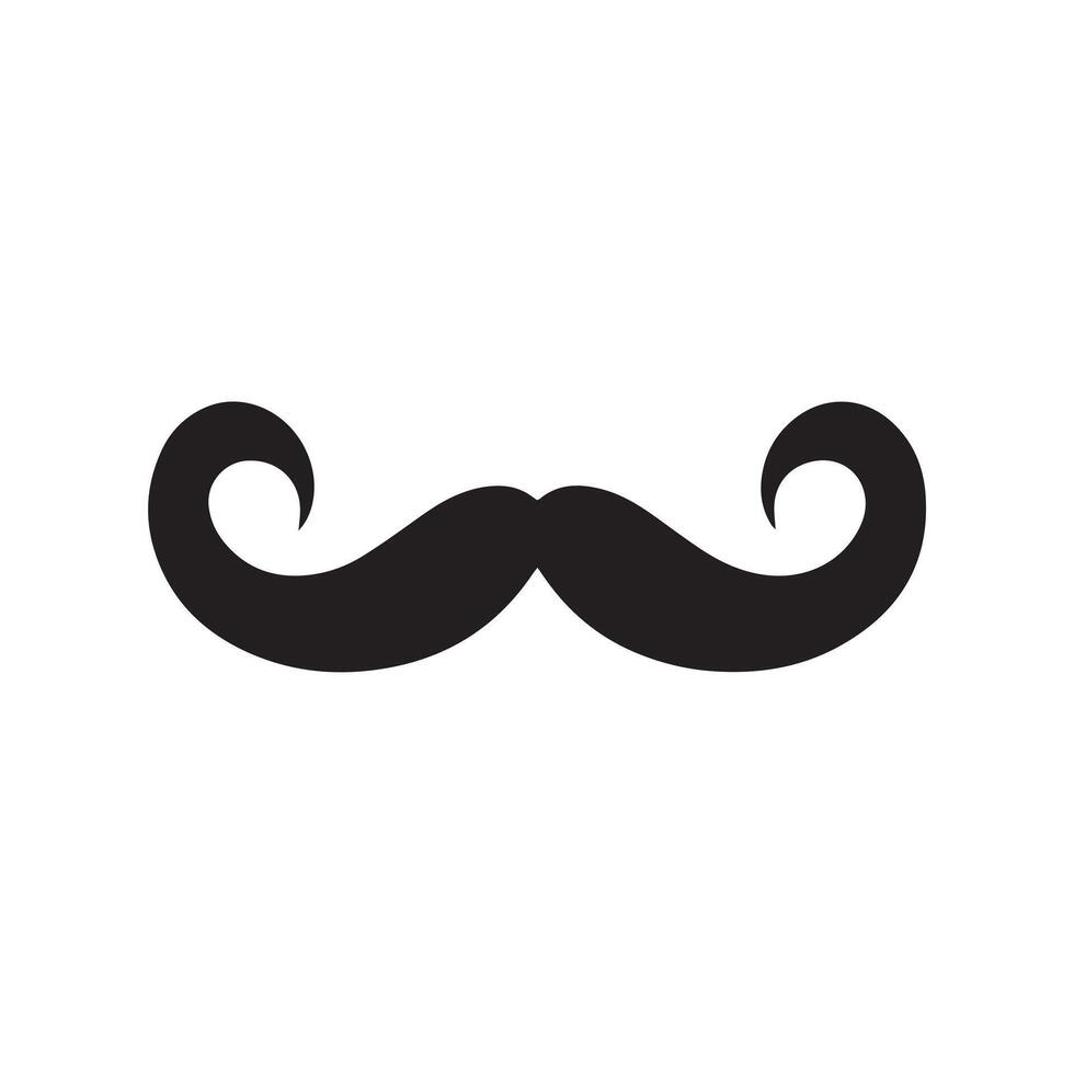 bigode Preto ícone isolado em branco background.vector ilustração Projeto. vetor