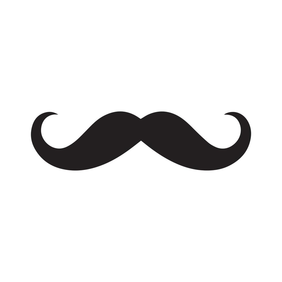 bigode Preto ícone isolado em branco background.vector ilustração Projeto. vetor