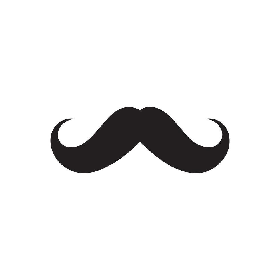 bigode Preto ícone isolado em branco background.vector ilustração Projeto. vetor