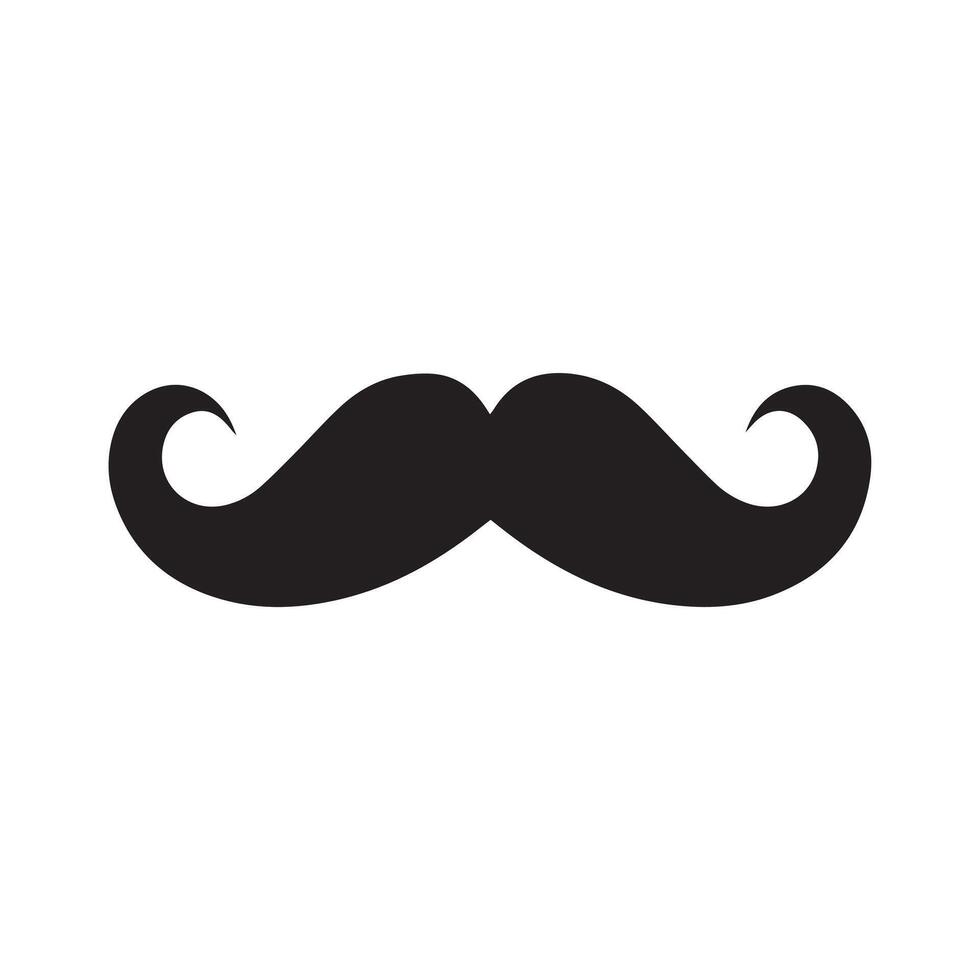 bigode Preto ícone isolado em branco background.vector ilustração Projeto. vetor