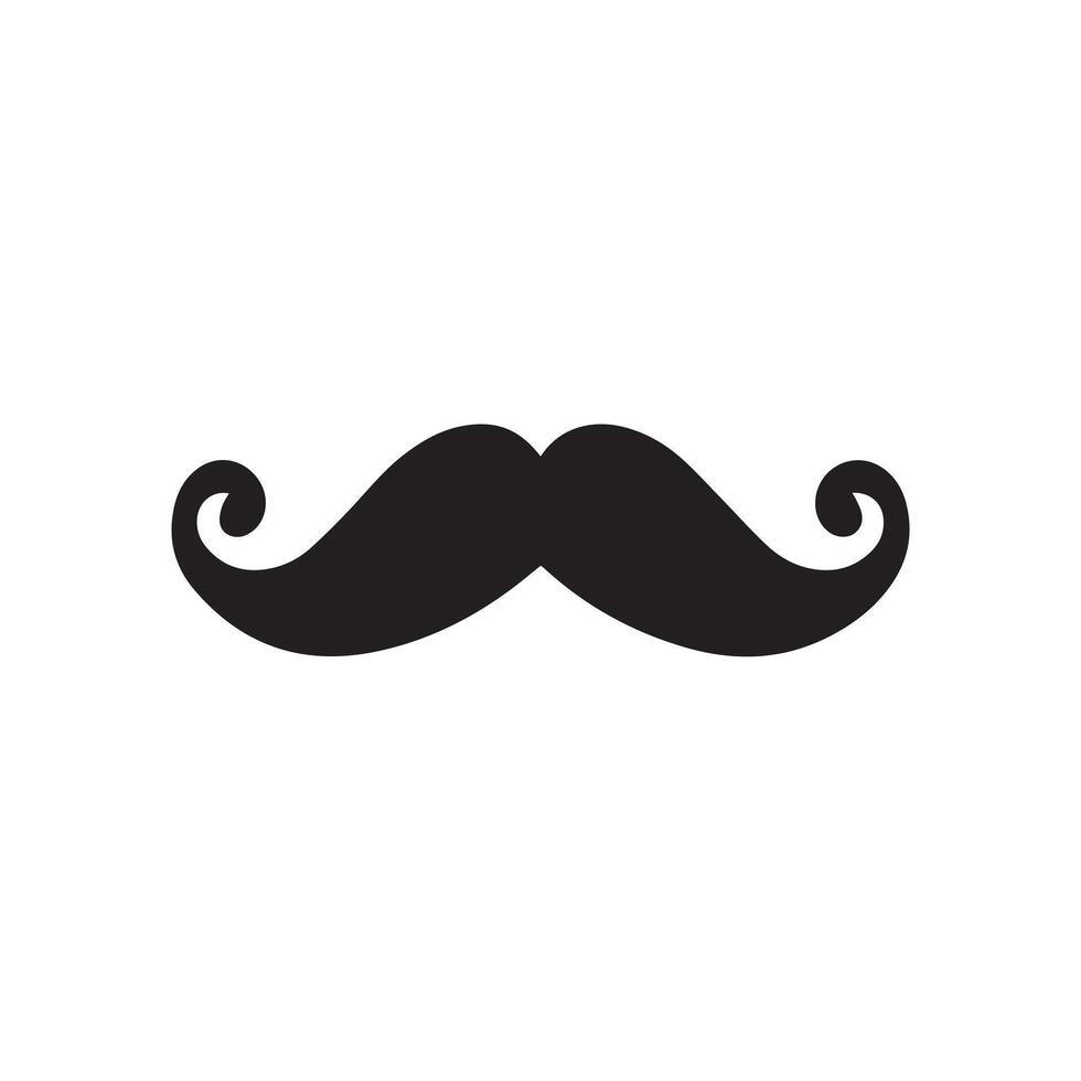 bigode Preto ícone isolado em branco background.vector ilustração Projeto. vetor