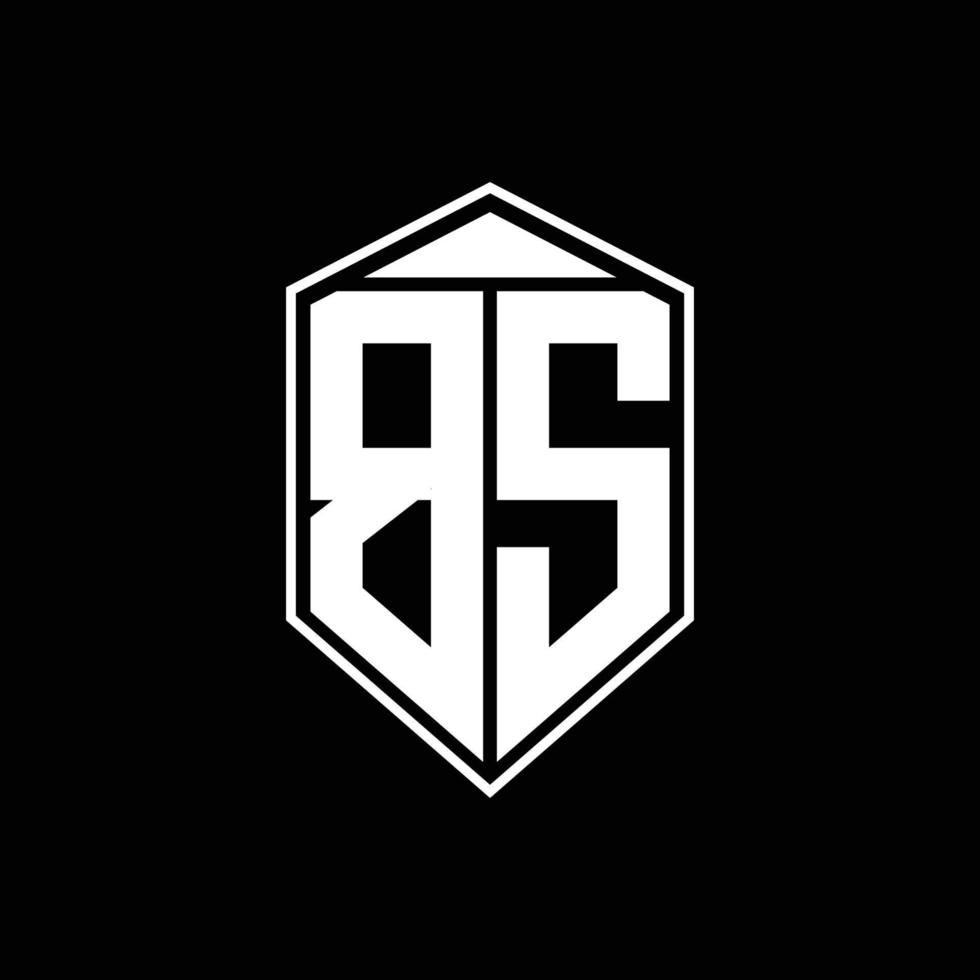 Monograma do logotipo da bs com a combinação da forma do emblema no modelo de design superior vetor