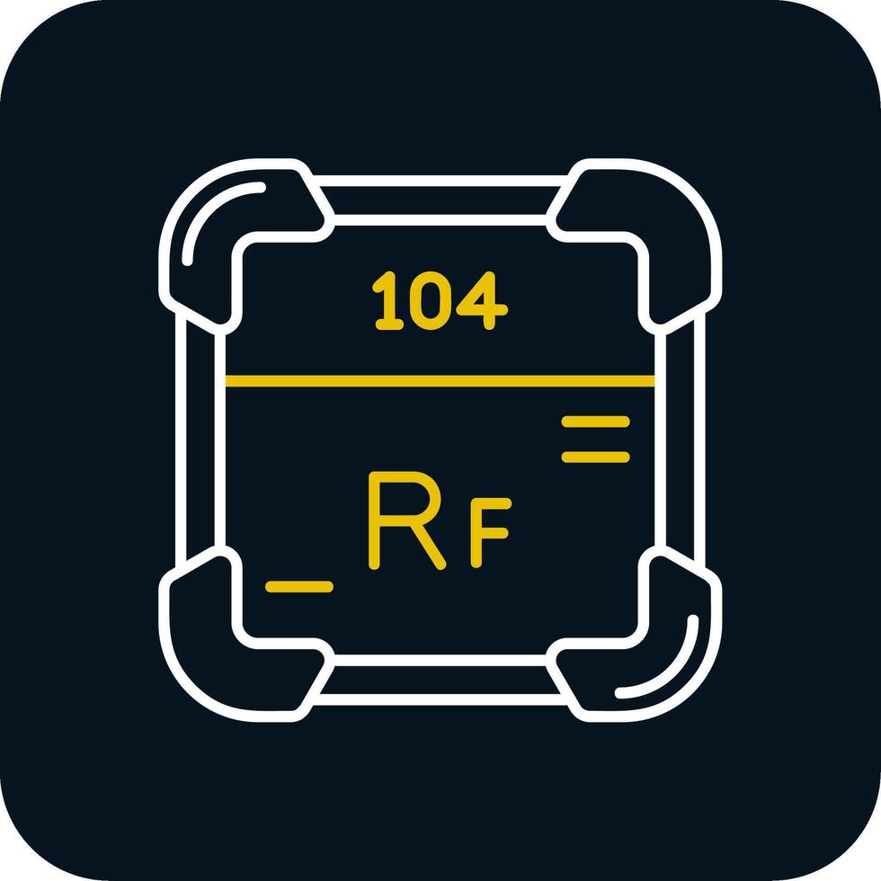 rutherfórdio linha amarelo branco ícone vetor