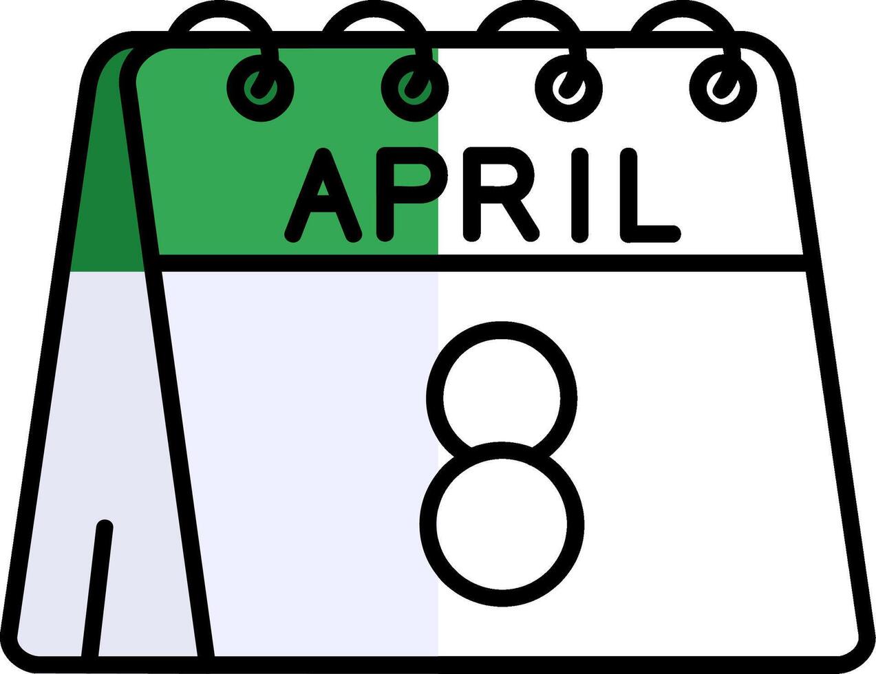 8ª do abril preenchidas metade cortar ícone vetor