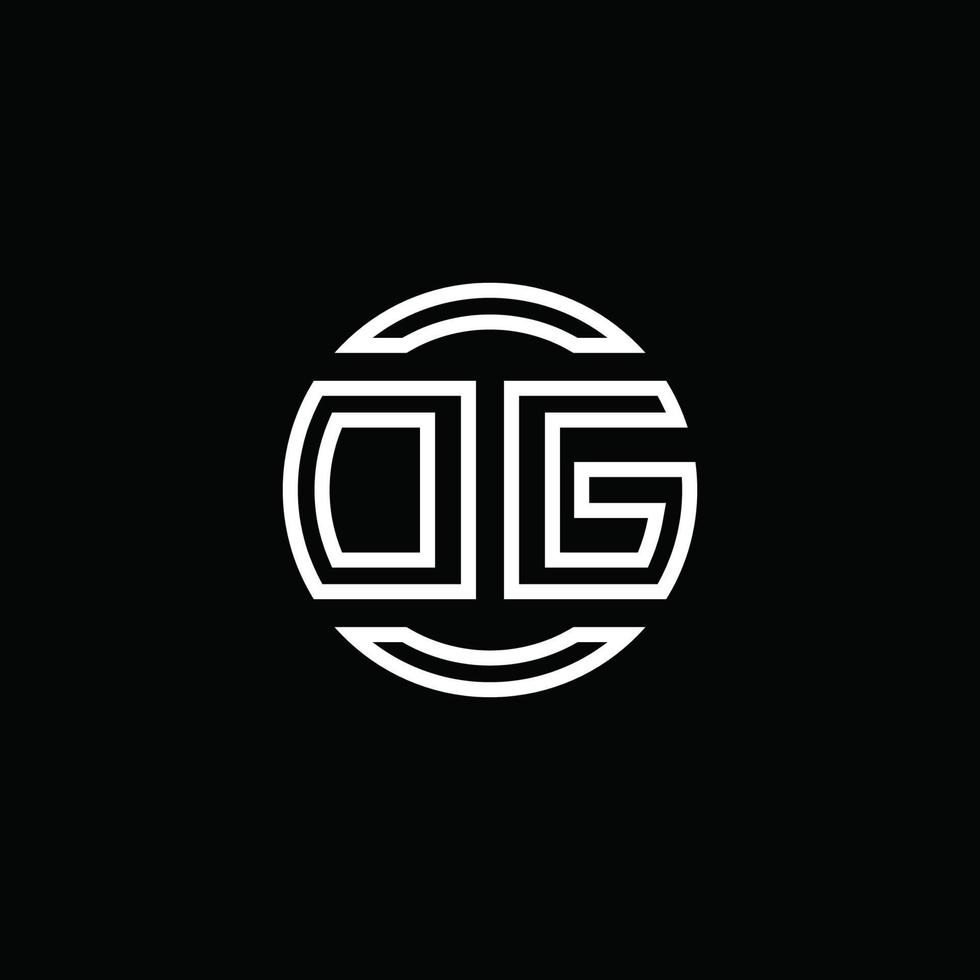 Monograma do logotipo dg com modelo de design arredondado de círculo de espaço negativo vetor