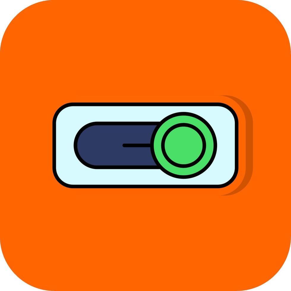 interruptor preenchidas laranja fundo ícone vetor